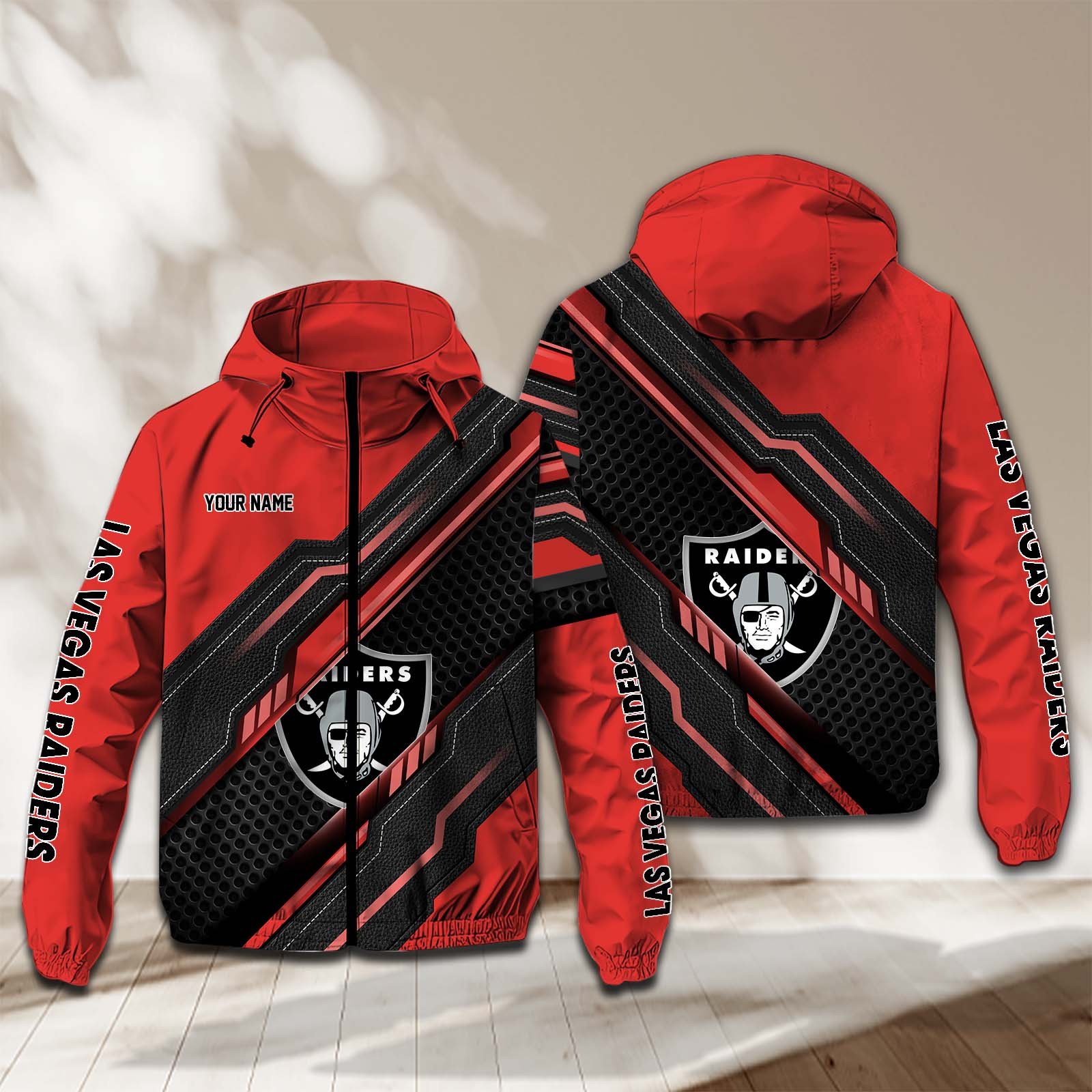 Oakland Raiders NFL Personalized Windbreaker Jacket For Fan