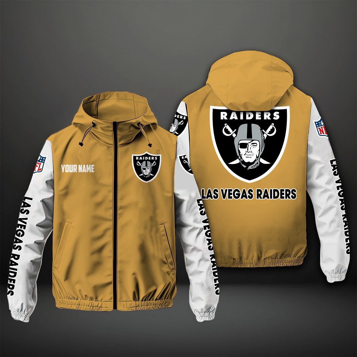 Oakland Raiders NFL Personalized Windbreaker Jacket For Fan