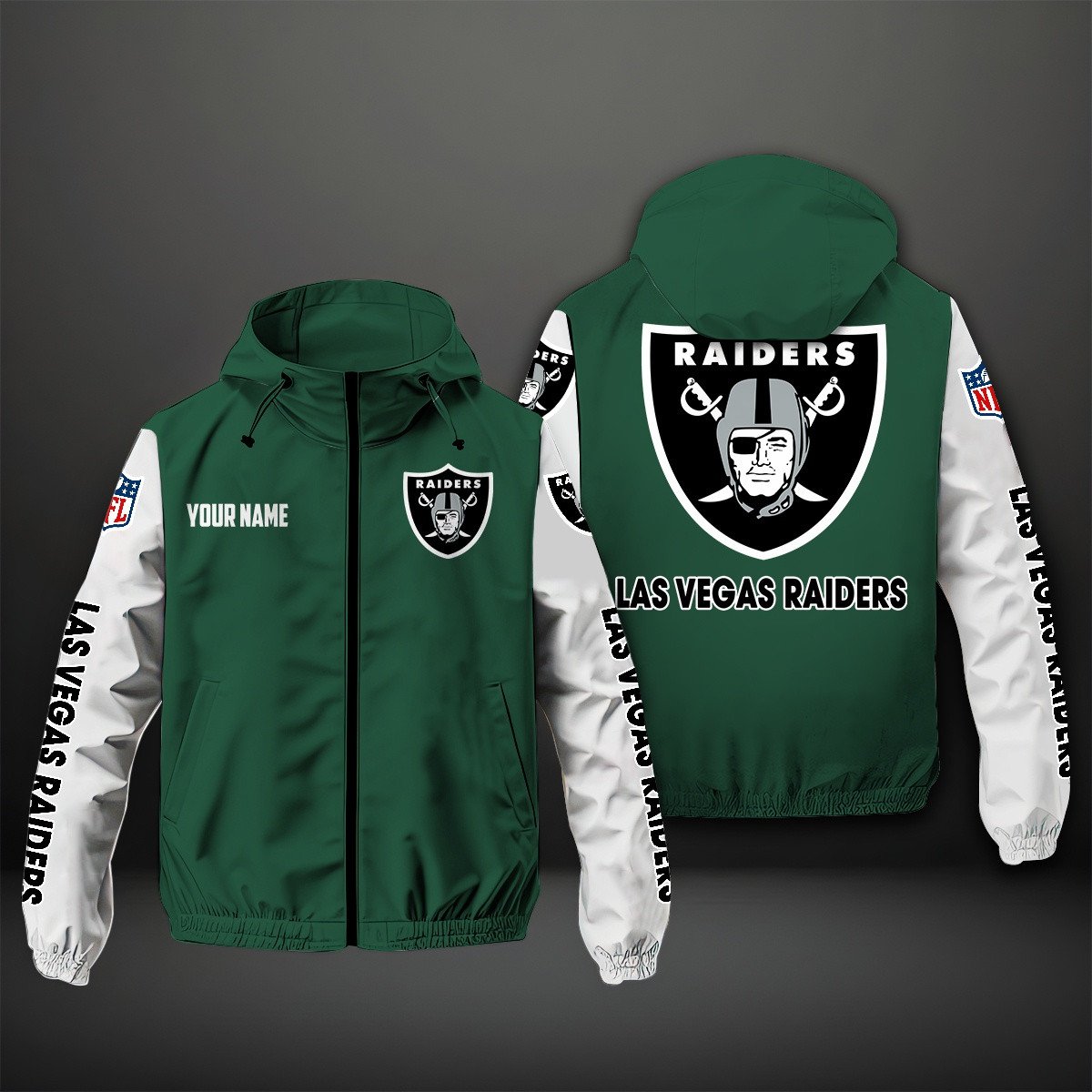 Oakland Raiders NFL Personalized Windbreaker Jacket For Fan