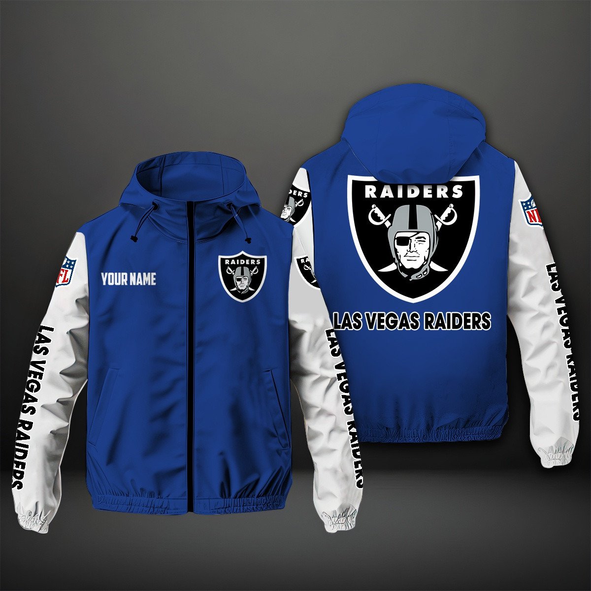 Oakland Raiders NFL Personalized Windbreaker Jacket For Fan
