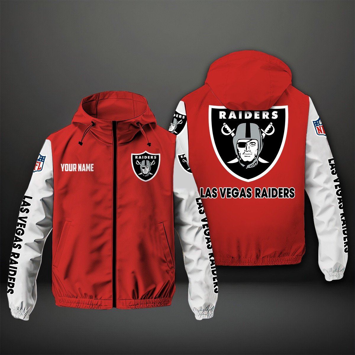 Oakland Raiders NFL Personalized Windbreaker Jacket For Fan
