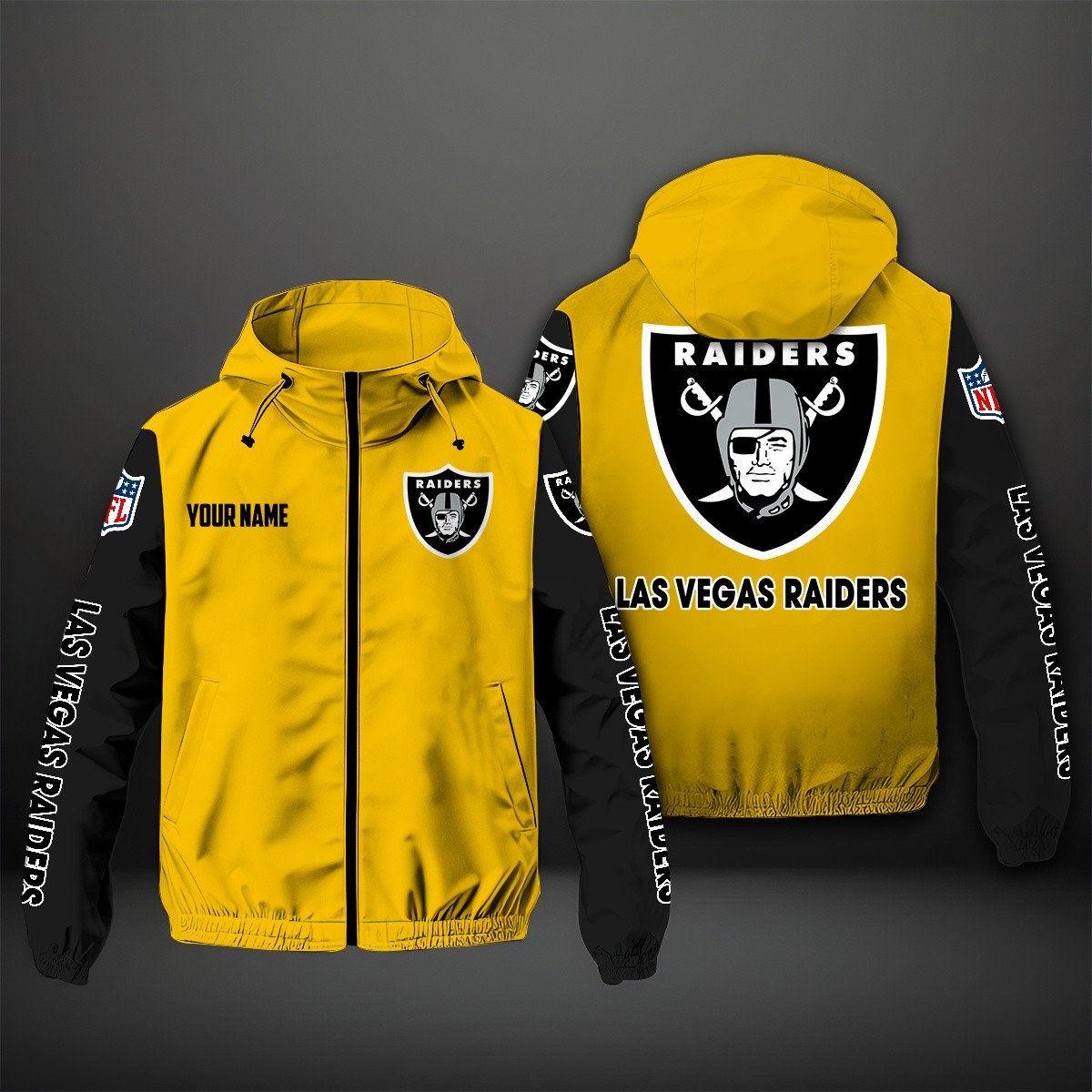 Oakland Raiders NFL Personalized Windbreaker Jacket For Fan