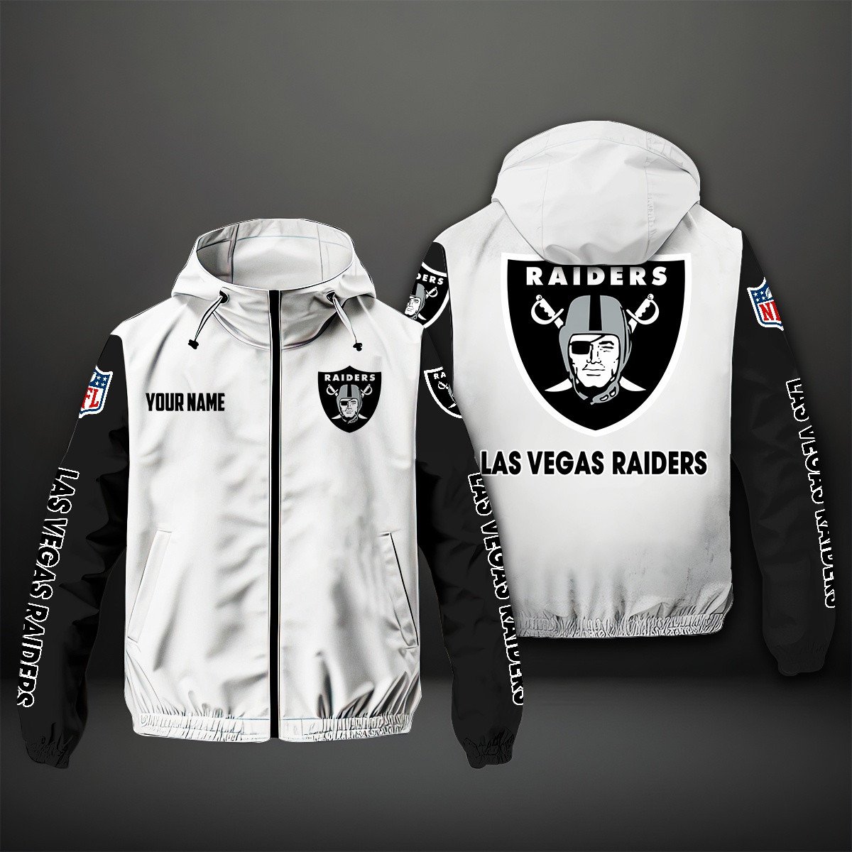 Oakland Raiders NFL Personalized Windbreaker Jacket For Fan