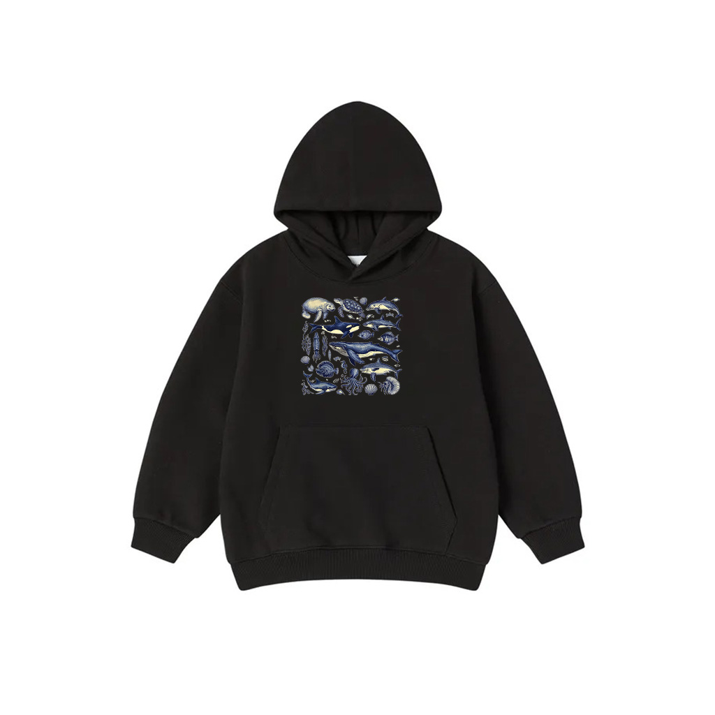 Ocean Life Sea Whale Dolphin 90S Vintage Funny Women Kids Hoodie
