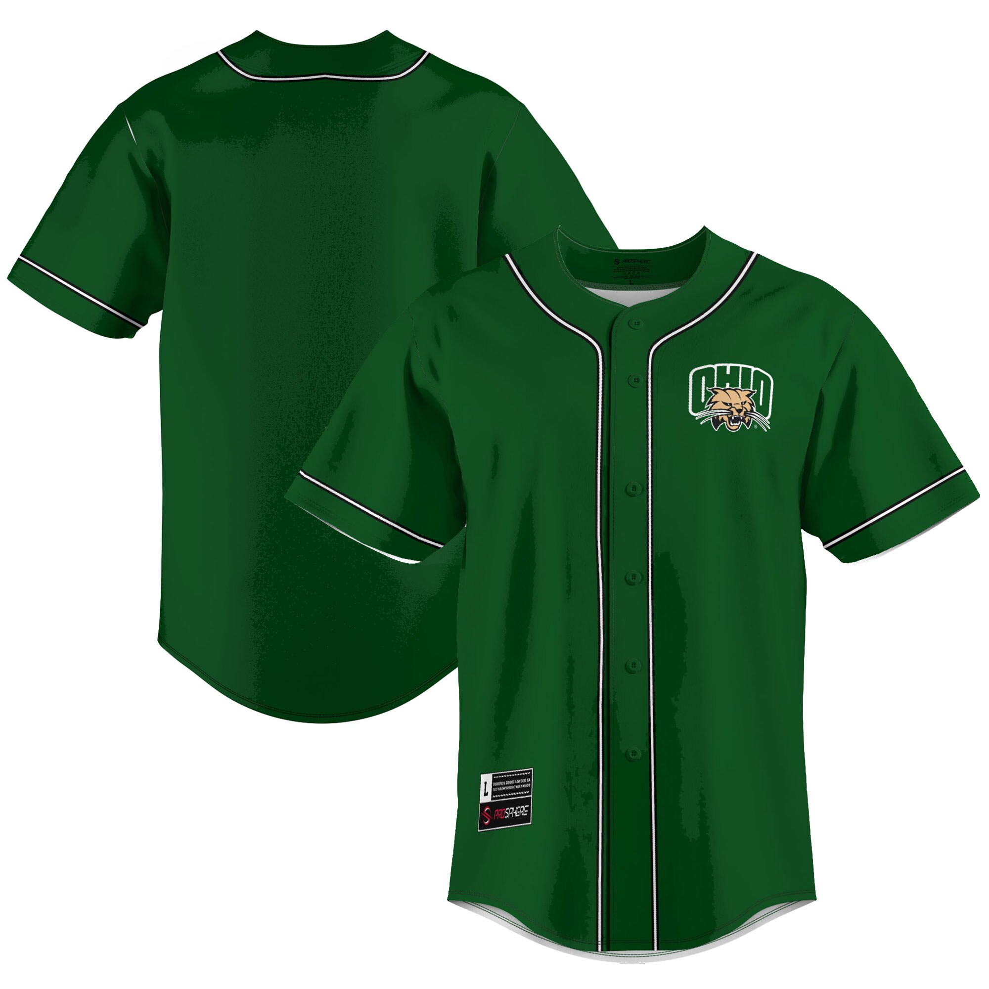 Ohio Bobcats Gameday Greats Lightweight Baseball Jersey - Green