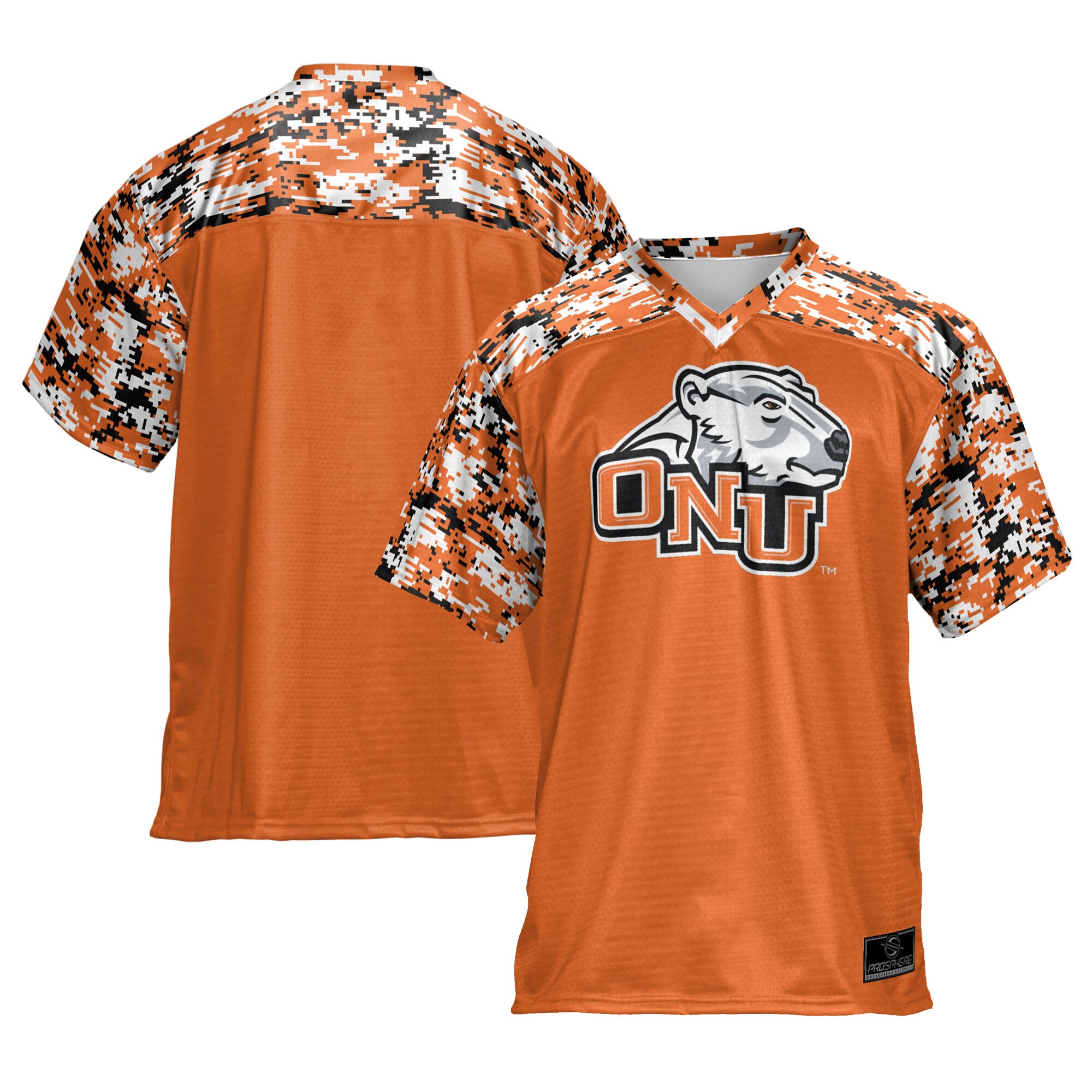 Ohio Northern Polar Bears Prosphere Youth Camo Football Jersey - Orange