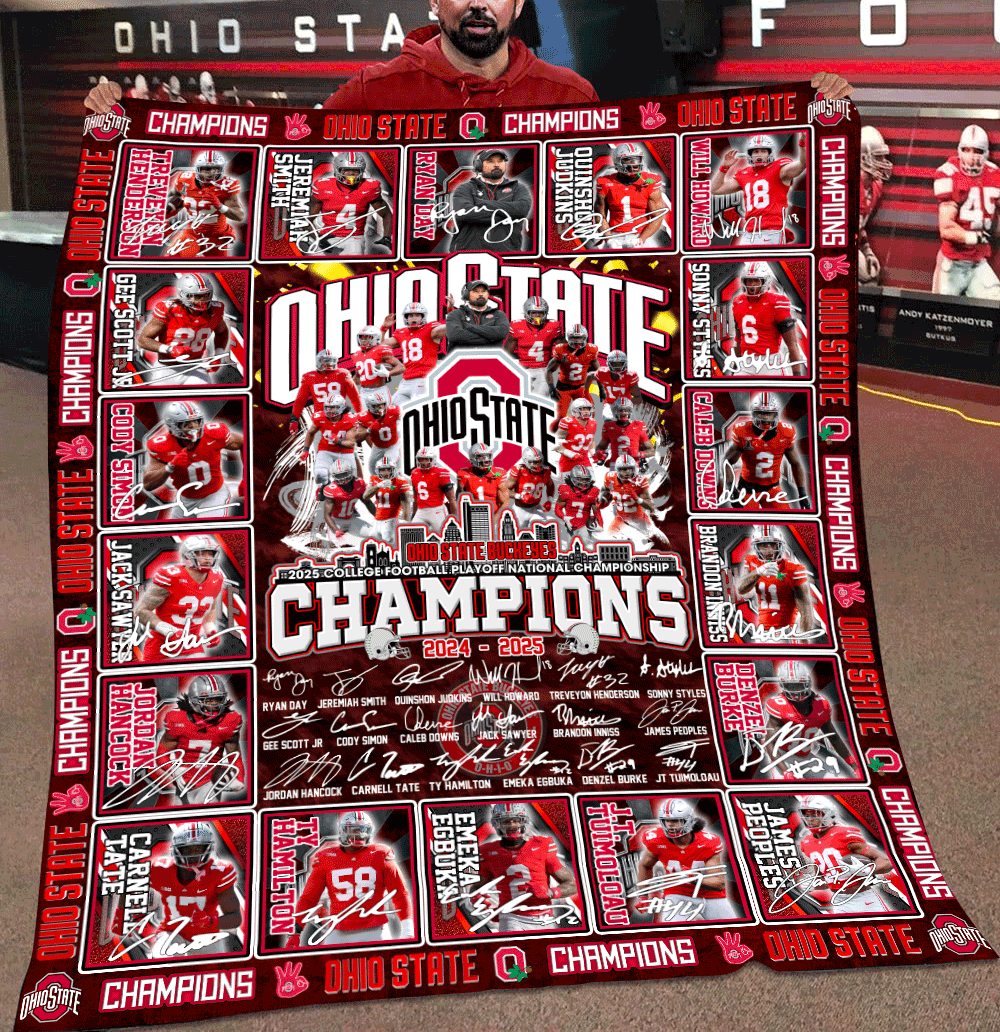 Ohio State Buckeyes Fleece Blanket College Football Playoff National Champions 2024  2025 Blanket, Gifts For Fans