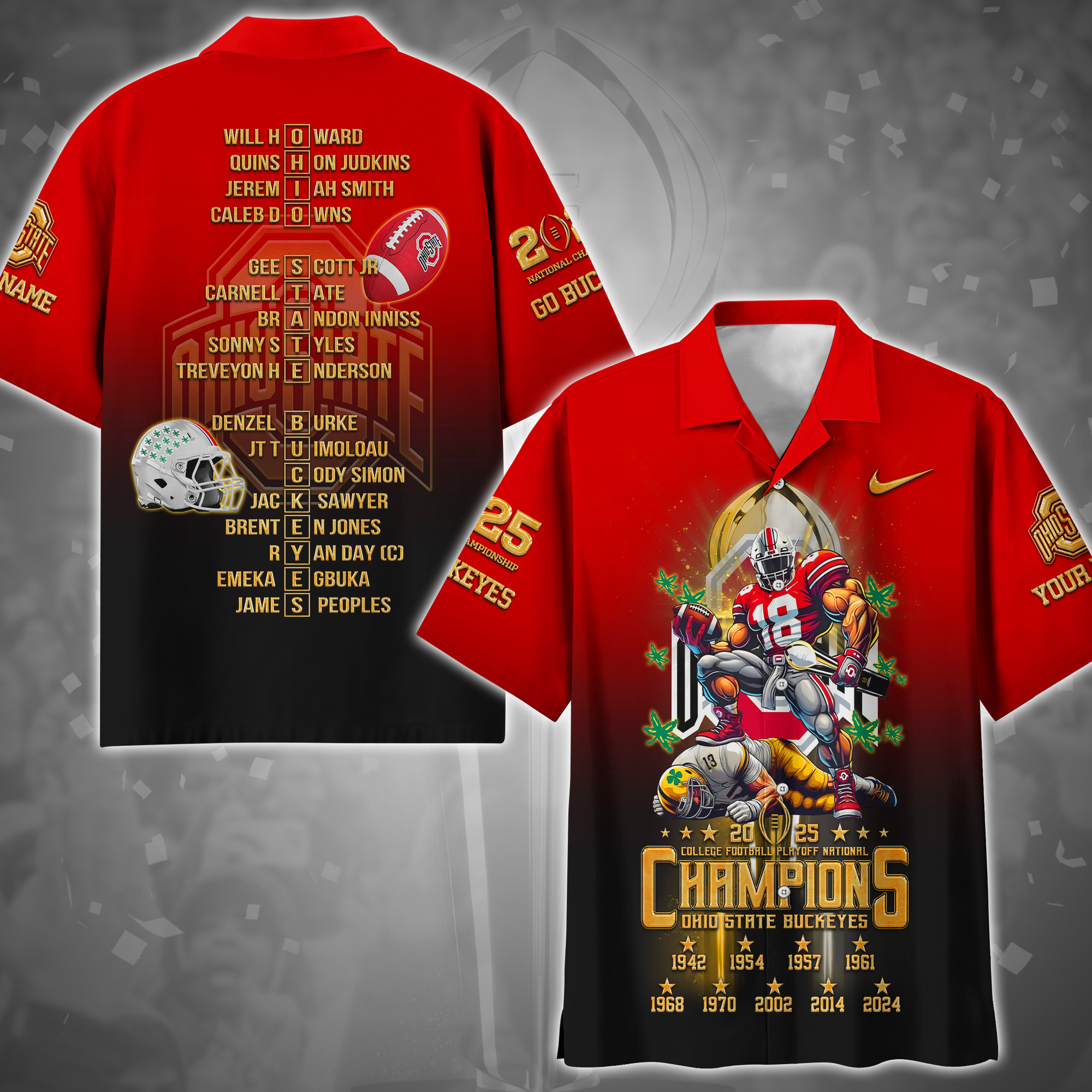 Ohio State Buckeyes Hawaii Shirt College Football Playoff National Champions 2024   2025 Shirt, Personalized Gifts For Fans