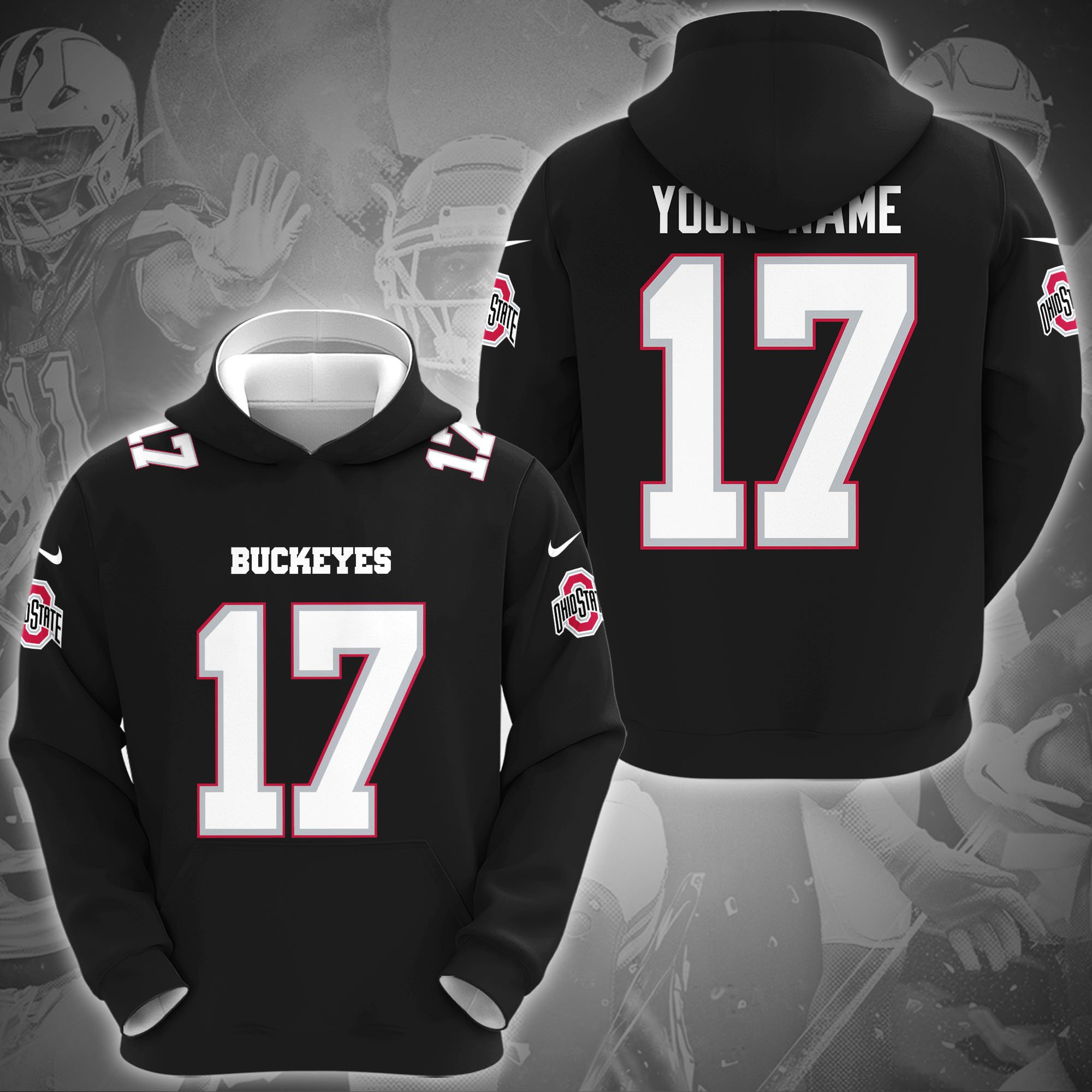 Ohio State Buckeyes Hoodie Custom Name And Number, Sport Hoodie For Fans