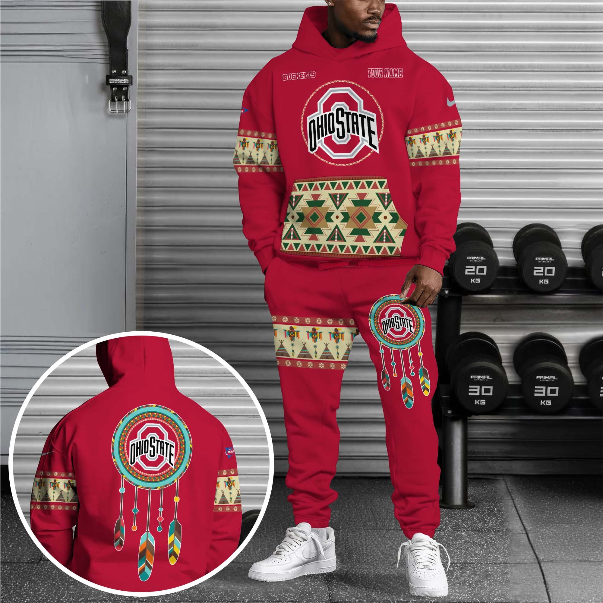 Ohio State Buckeyes Hoodie Sweatpants Set Custom Your Name, Sport Hoodie Sweatpants Set, Sport Gifts For Fan