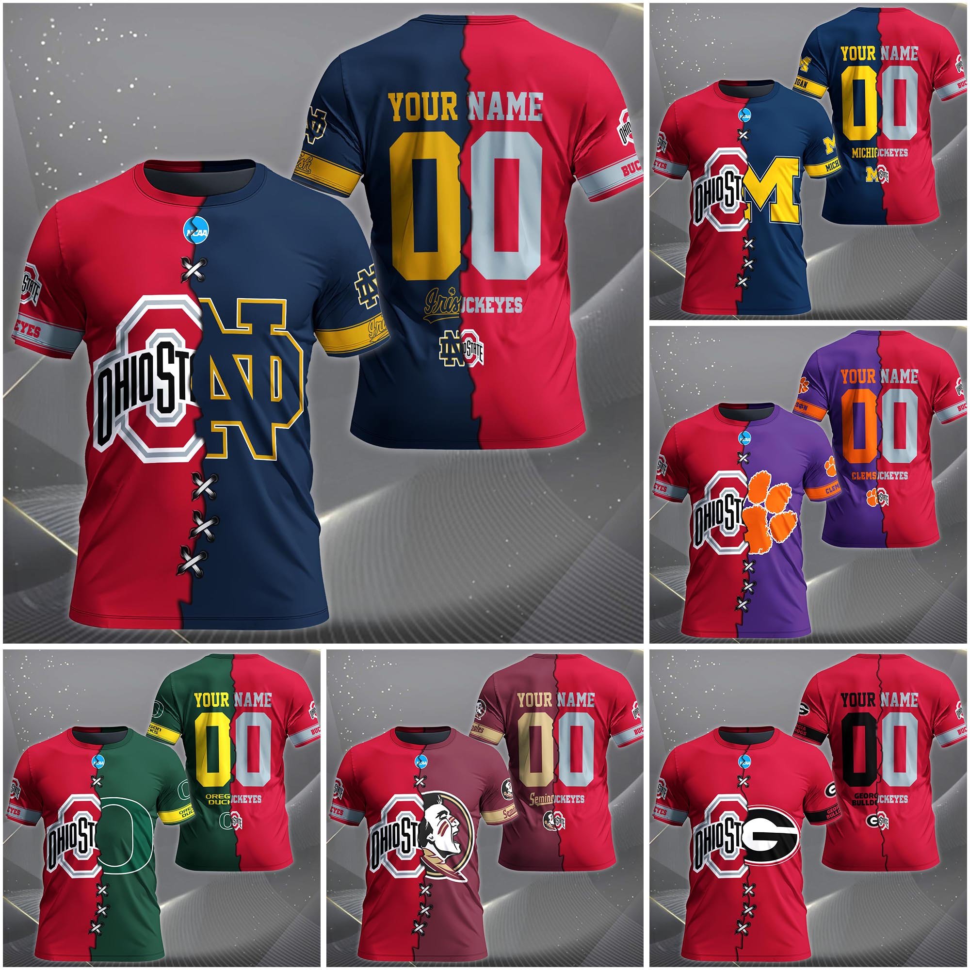 Ohio State Buckeyes House Divided T-Shirt Custom Name 2025 Version, Year And Team, Sport Shirts For Fan