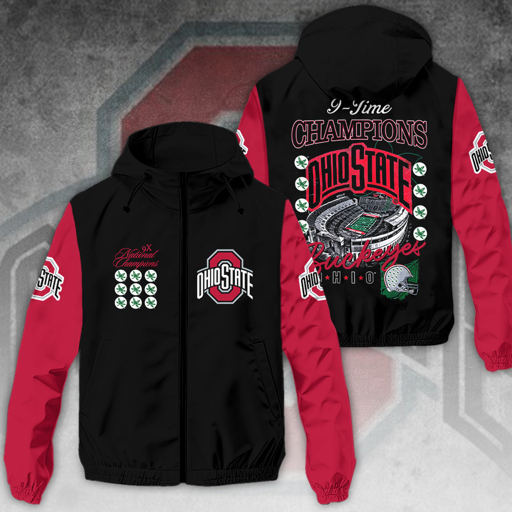 Ohio State Buckeyes NCAA Style Windbreaker Jacket For Fans
