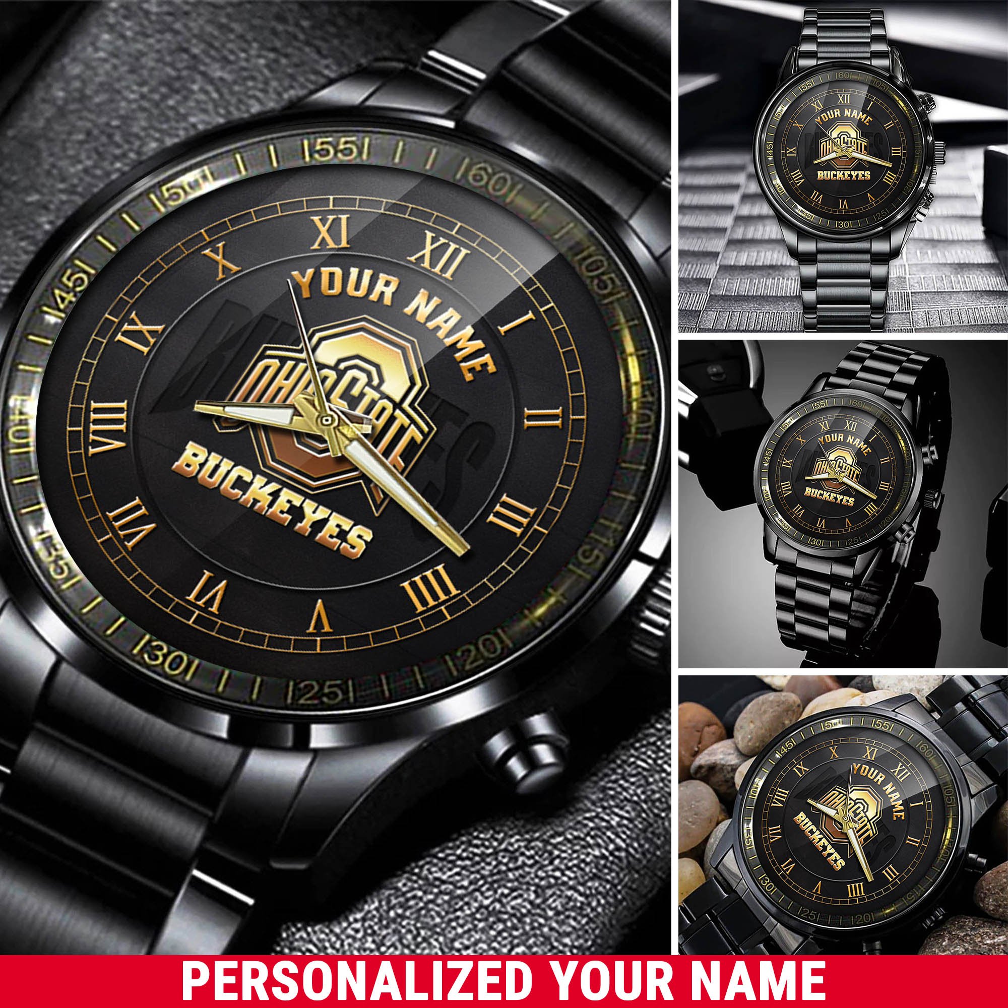 Ohio State Buckeyes Team Watch 2024 Version Personalized Your Name, Unique Watch For Sport Lovers ETHY 54594