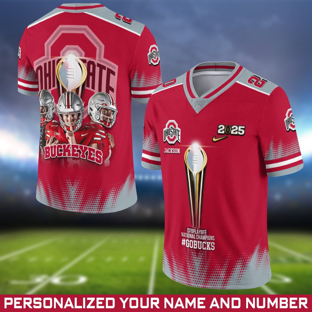 Ohio State Buckeyes Vneck Football Jersey Personalized Your Name And Number, Sport Gifts For Fans 