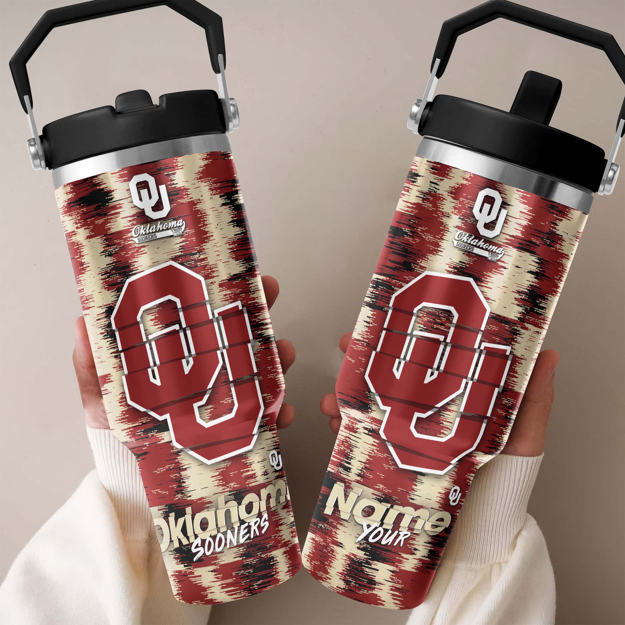 Oklahoma Sooners Flip Straw 30Oz Tumbler Custom Your Name, Sport Flip Straw 30Oz Tumbler, Fan Gifts
