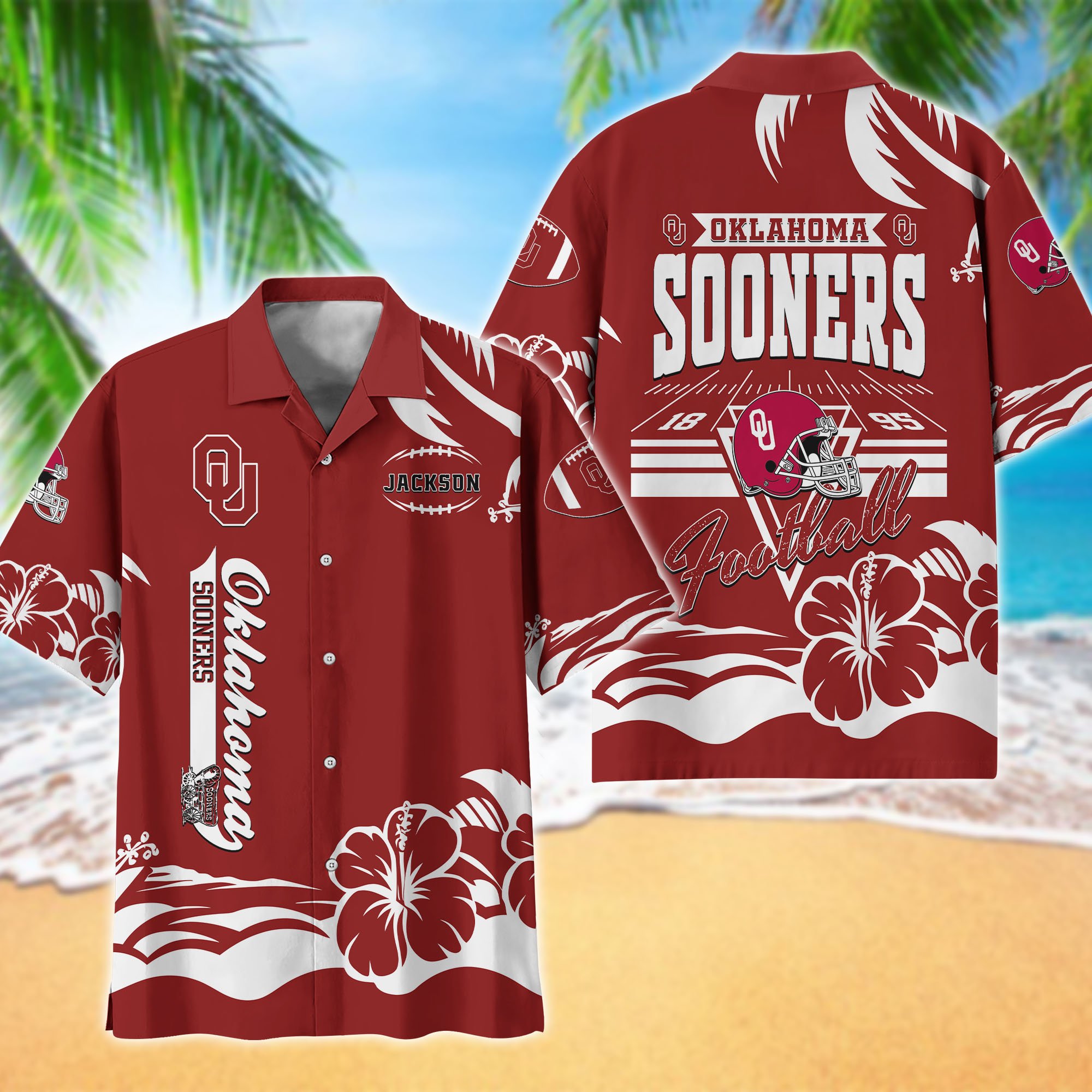 Oklahoma Sooners Hawaiian Shirt Personalized Your Name, Sports Gifts For Fans, Sport Team Hawaii Shirt, Sports Lover Gifts