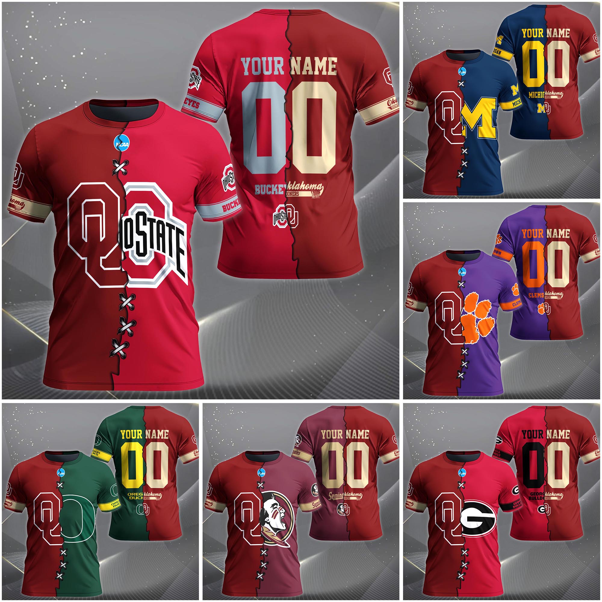 Oklahoma Sooners House Divided T-Shirt Custom Name 2025 Version, Year And Team, Sport Shirts For Fan