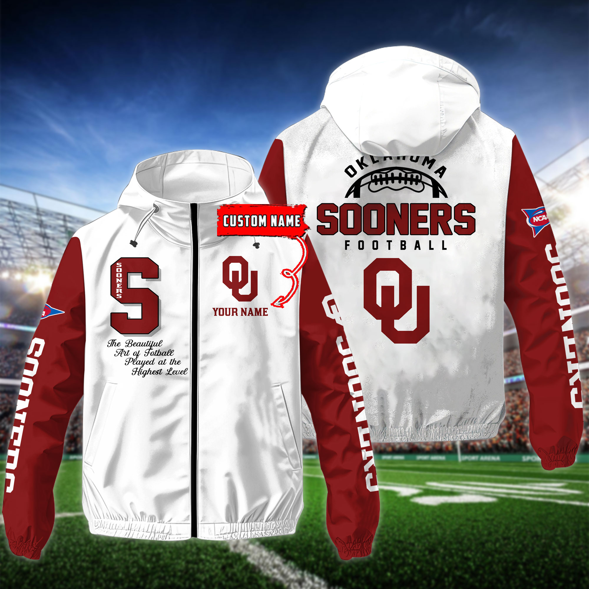 Oklahoma Sooners NCAA Personalized Style Windbreaker Jacket For Fans