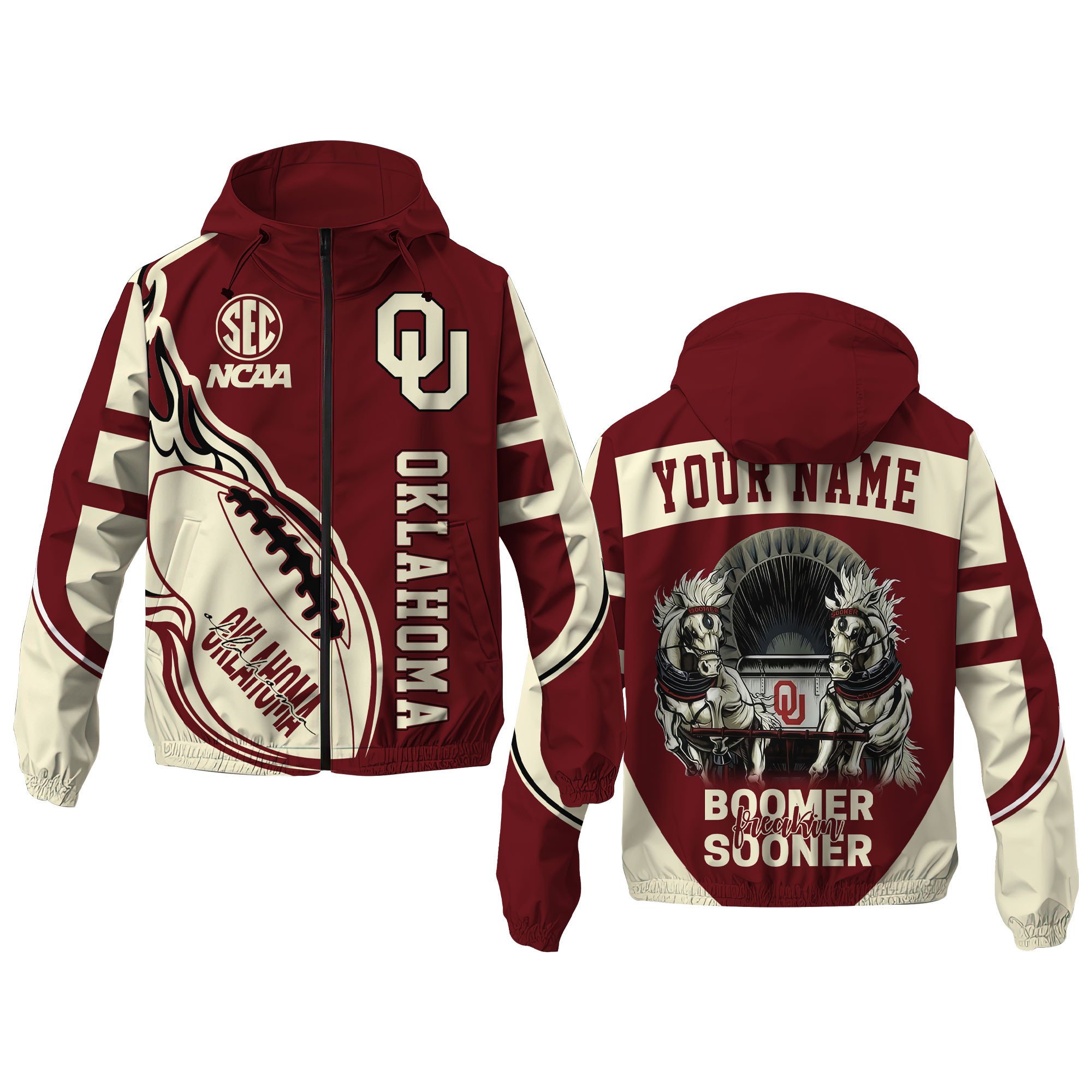 Oklahoma Sooners NCAA Windbreaker Outdoor Jacket