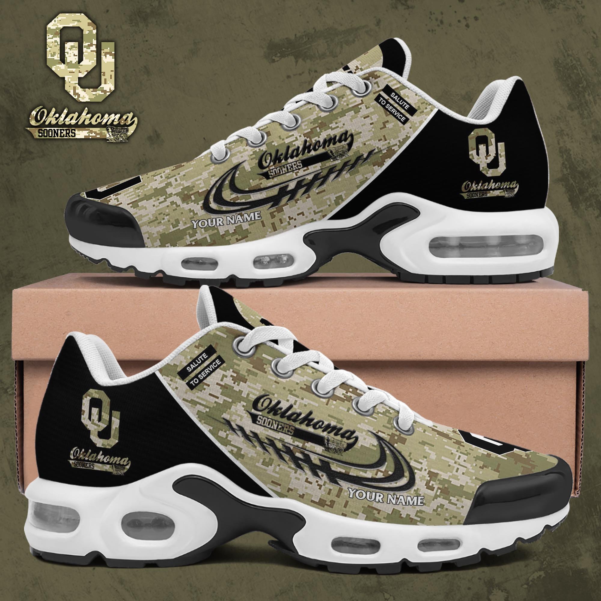 Oklahoma Sooners TN Shoes 2025 Version Custom Name, Camouflage Shoes, Gifts For Football Lovers