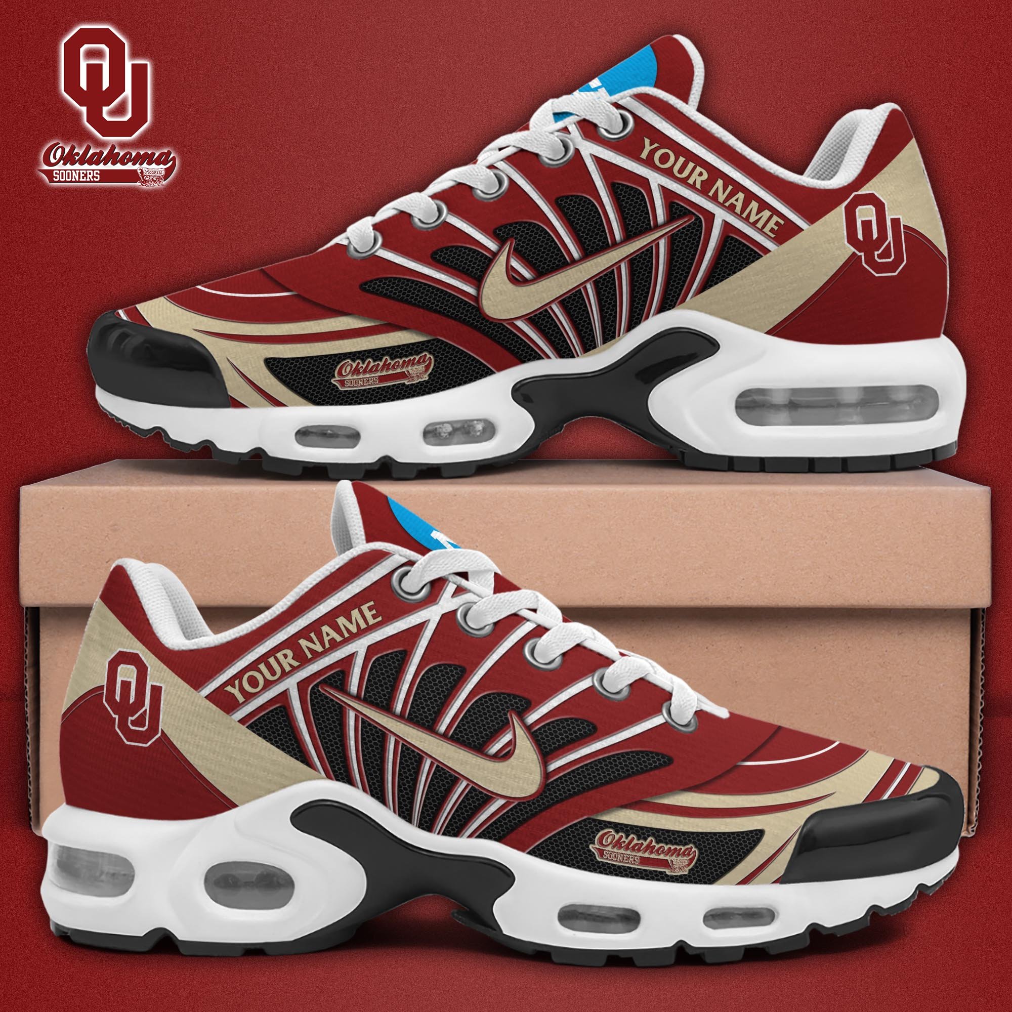 Oklahoma Sooners TN Shoes 2025 Version Custom Name, Sport Shoes For Fan, Fan Gifts