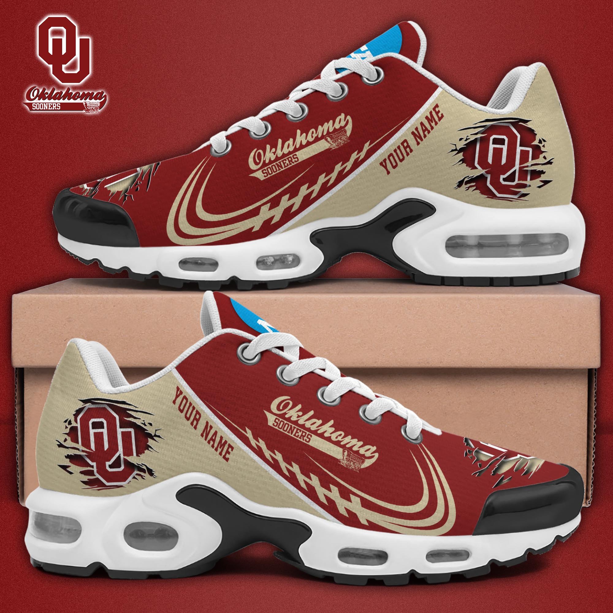 Oklahoma Sooners TN Shoes 2025 Version Custom Name, Sport Shoes For Fan, Fan Gifts