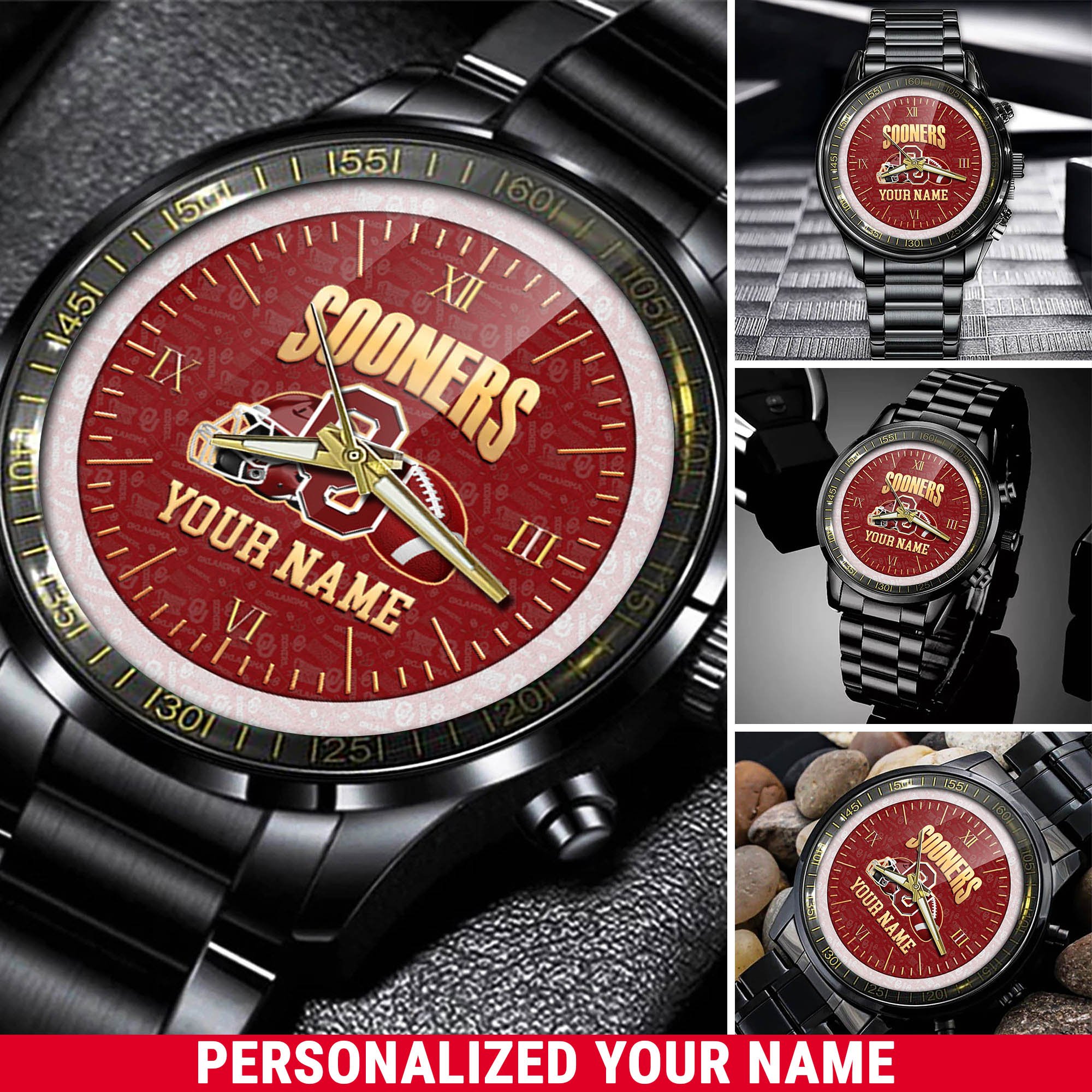 Oklahoma Sooners Watch 2024 Version Personalized Your Name, Sport Watch For Fans, Sport Gifts ETHY 54417