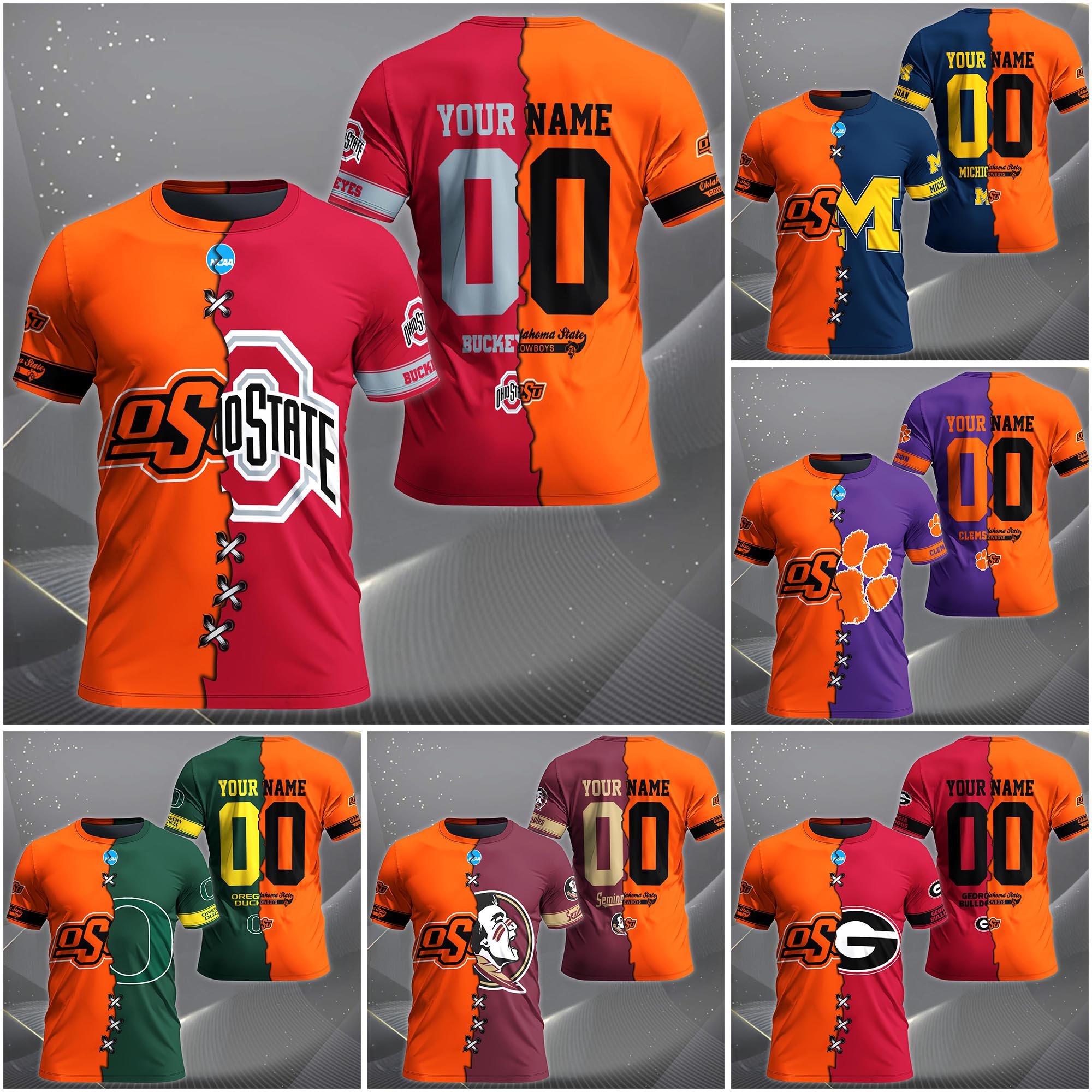 Oklahoma State Cowboys House Divided T-Shirt Custom Name 2025 Version, Year And Team, Sport Shirts For Fan