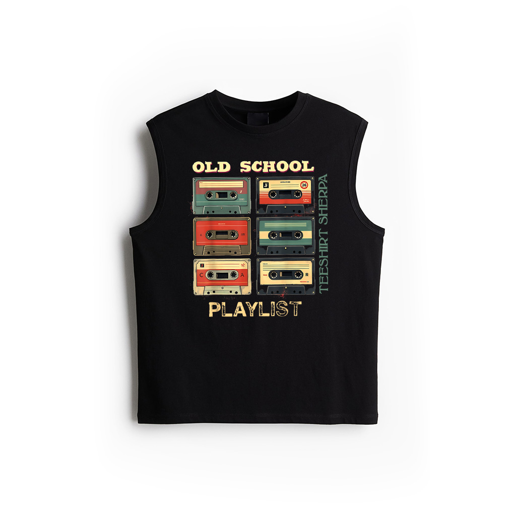 Old School Playlist Vintage Cassette Tapes Nostalgic Memory Tank Top