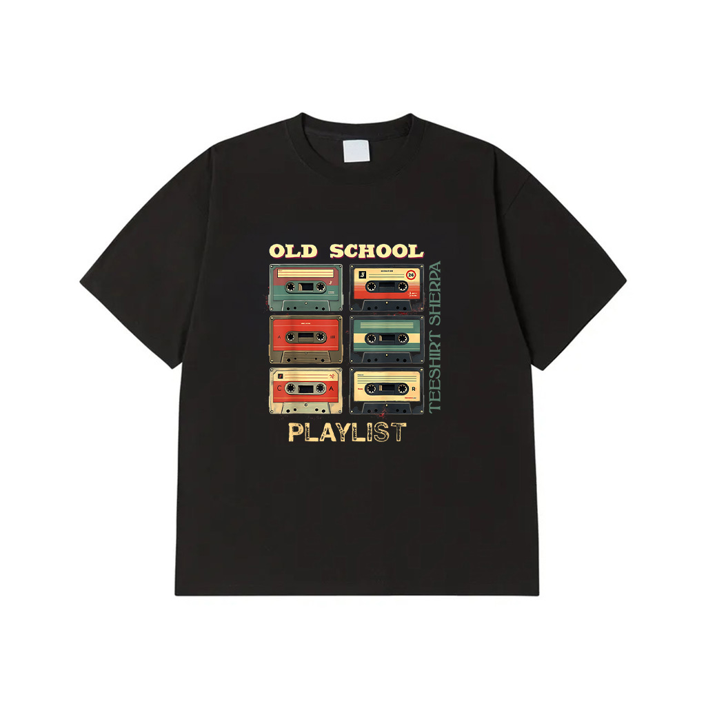 Old School Playlist Vintage Cassette Tapes Nostalgic Memory T-Shirt