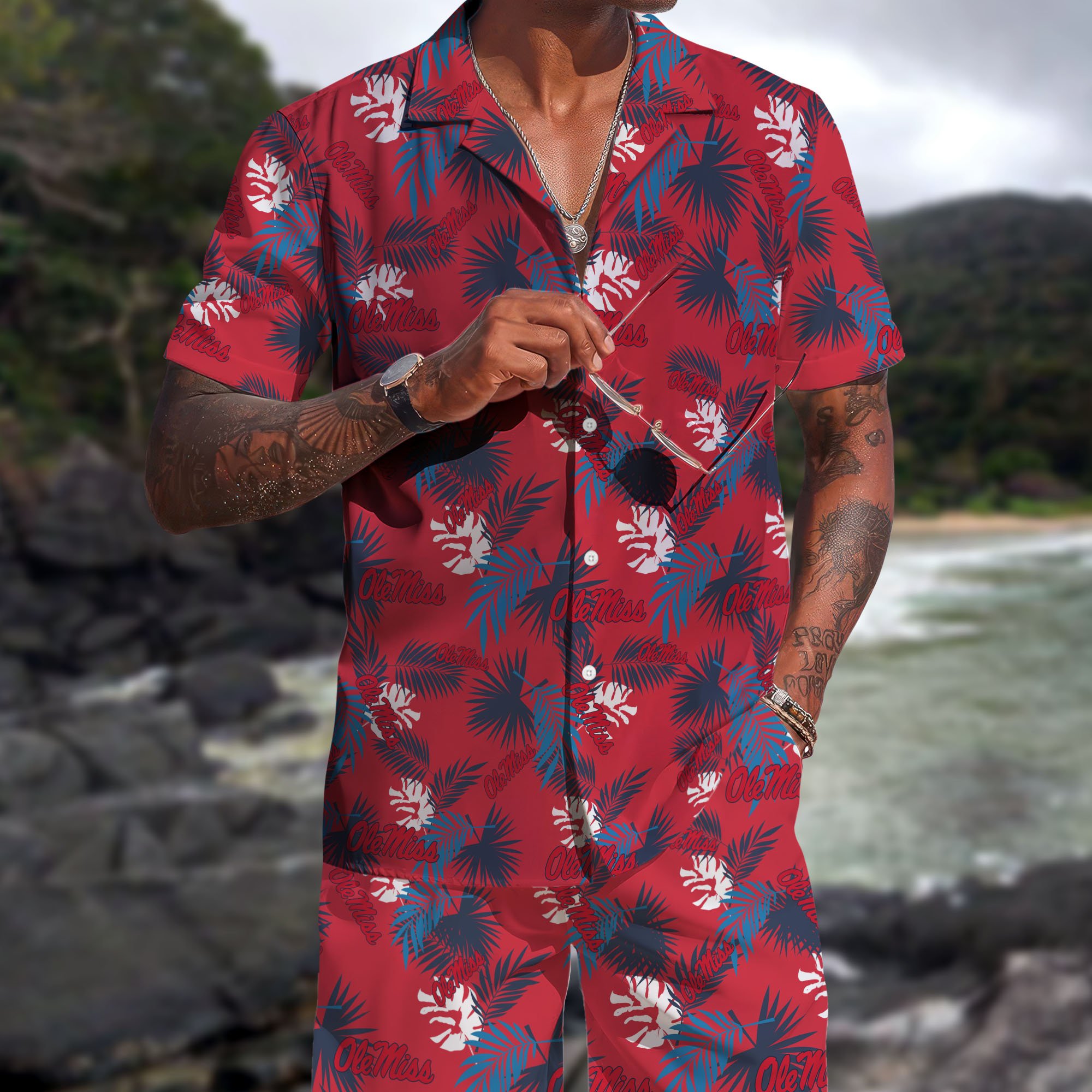 Ole Miss Rebels Hawaiian Shorts Set 2025 Version, Hawaiian Shirts, Sports Shorts, Gifts For Fan