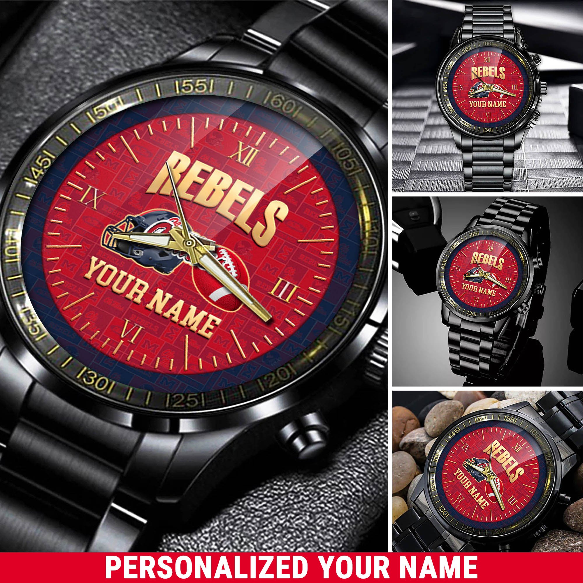Ole Miss Rebels Watch 2024 Version Personalized Your Name, Sport Watch For Fans, Sport Gifts ETHY 54417