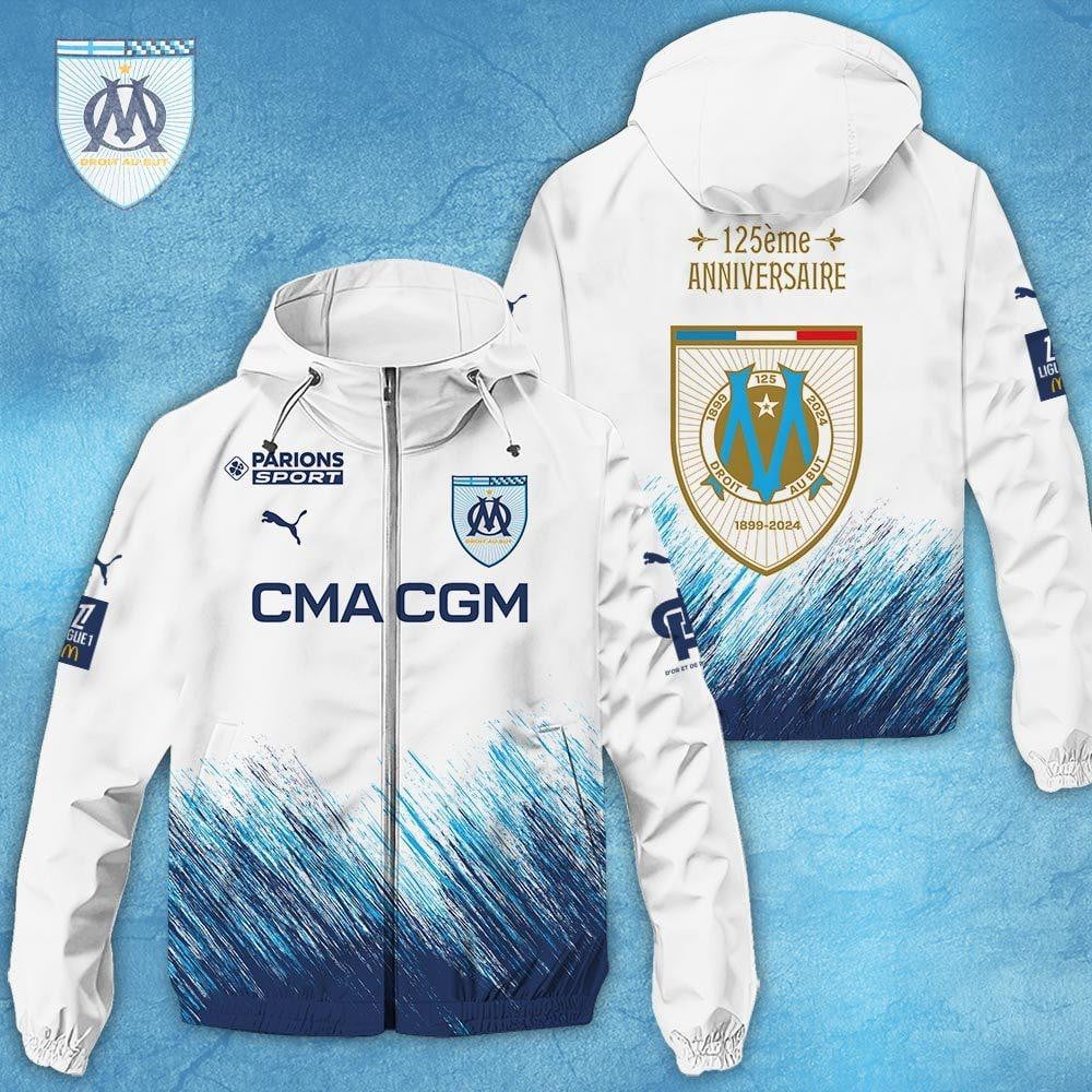 Olympique De Marseille Ligue 1 Style Windbreaker Jacket