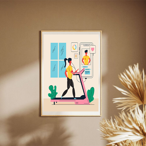 Online Personal Trainer Concept Poster