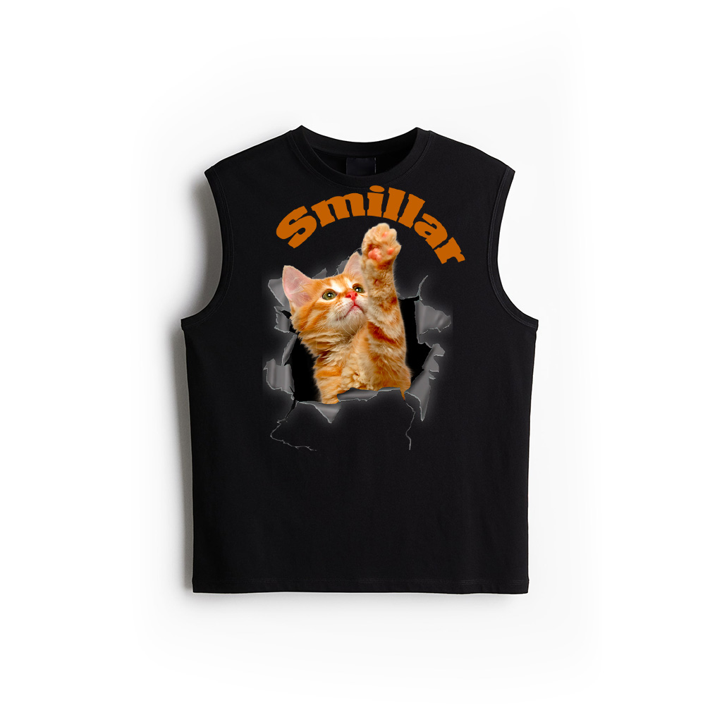 Orange Cat Torn Cloth Funny Gifts Cat Dad Cat Mom, Cat Lover Tank Top