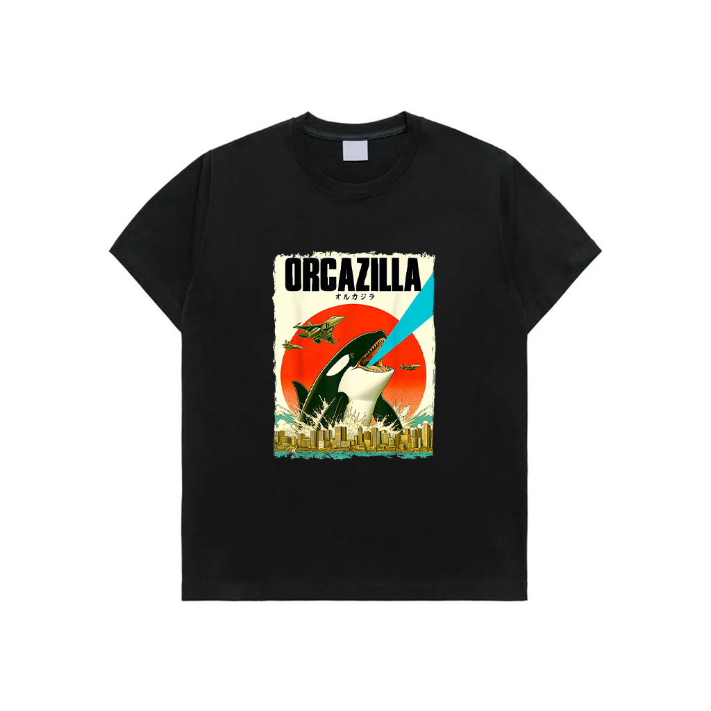 Orcazilla Loves Orca Vintage Funny Orcazilla Monster Lover T-Shirt
