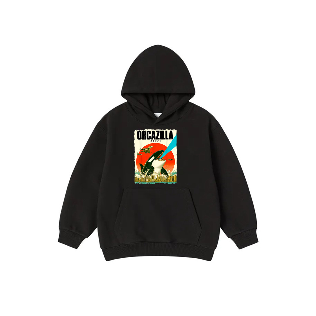 Orcazilla Loves Orca Vintage Funny Orcazilla Monster Lover Hoodie