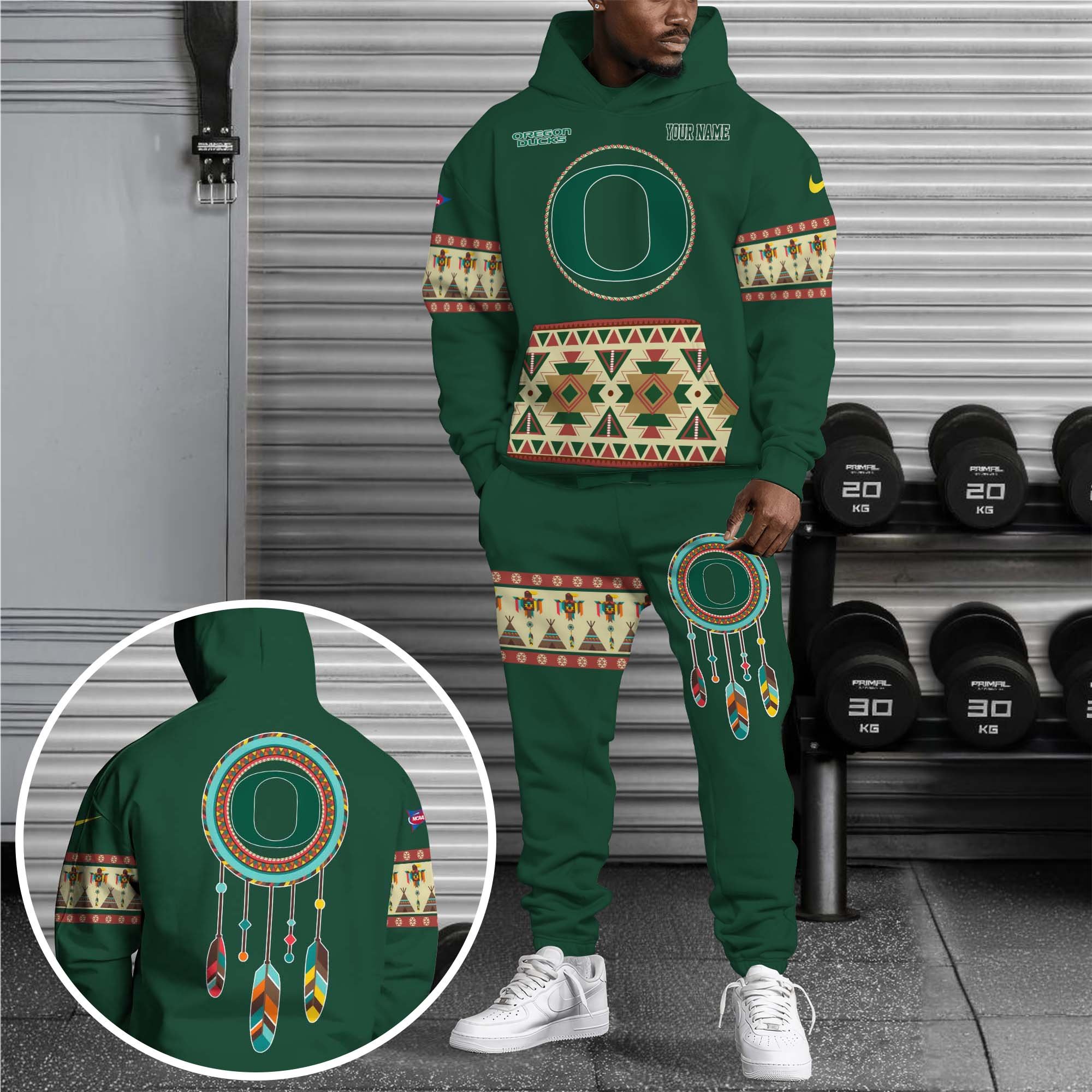 Oregon Ducks Hoodie Sweatpants Set Custom Your Name, Sport Hoodie Sweatpants Set, Sport Gifts For Fan