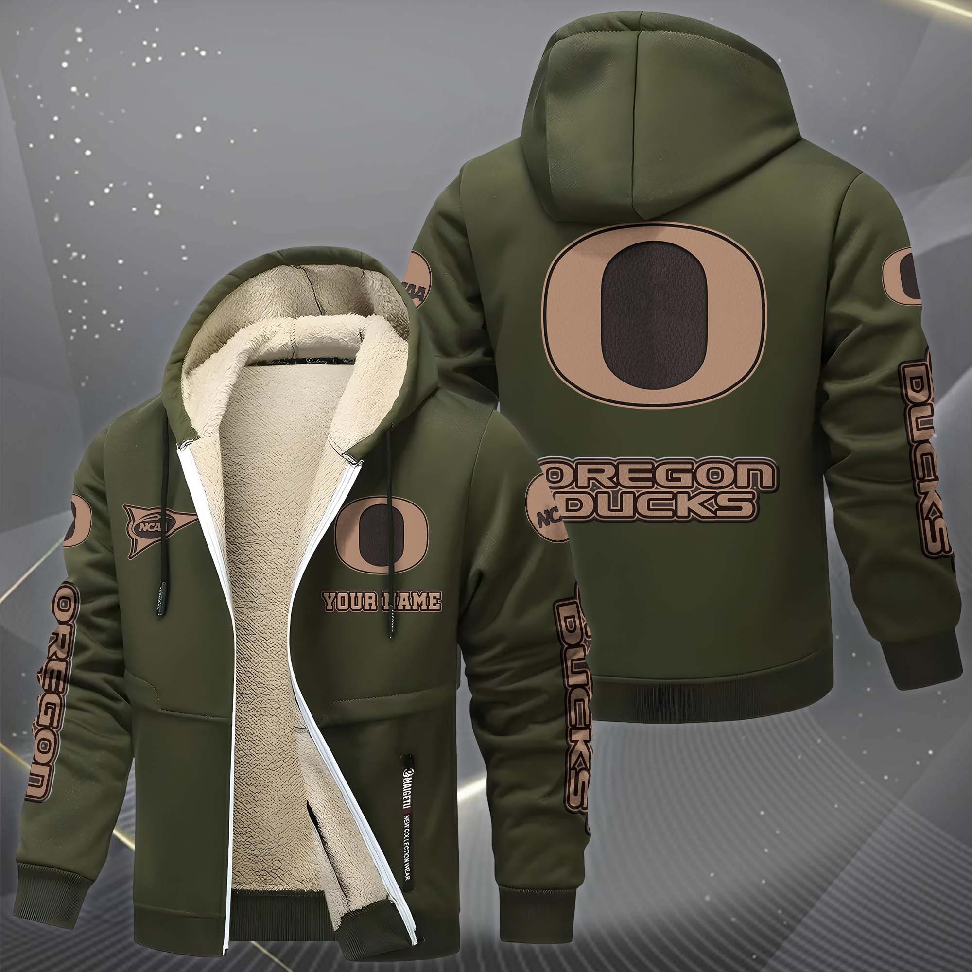 Oregon Ducks Hoodie Zip Velvet Coat Custom Your Name, Sport Jacket, Gifts For Fan