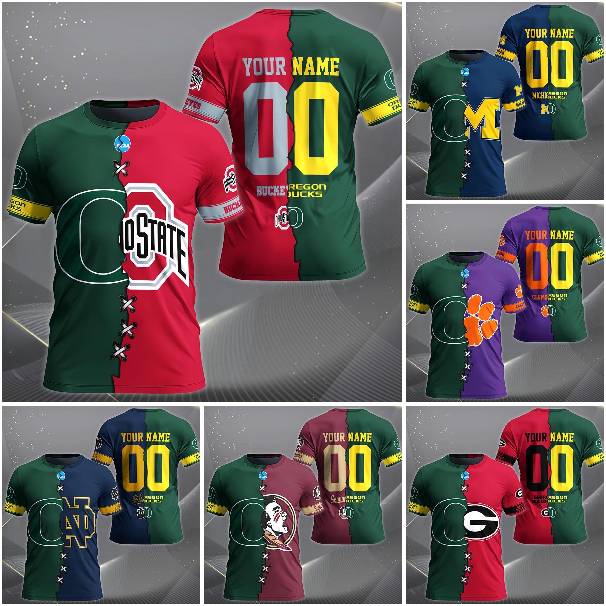 Oregon Ducks House Divided T-Shirt Custom Name 2025 Version, Year And Team, Sport Shirts For Fan