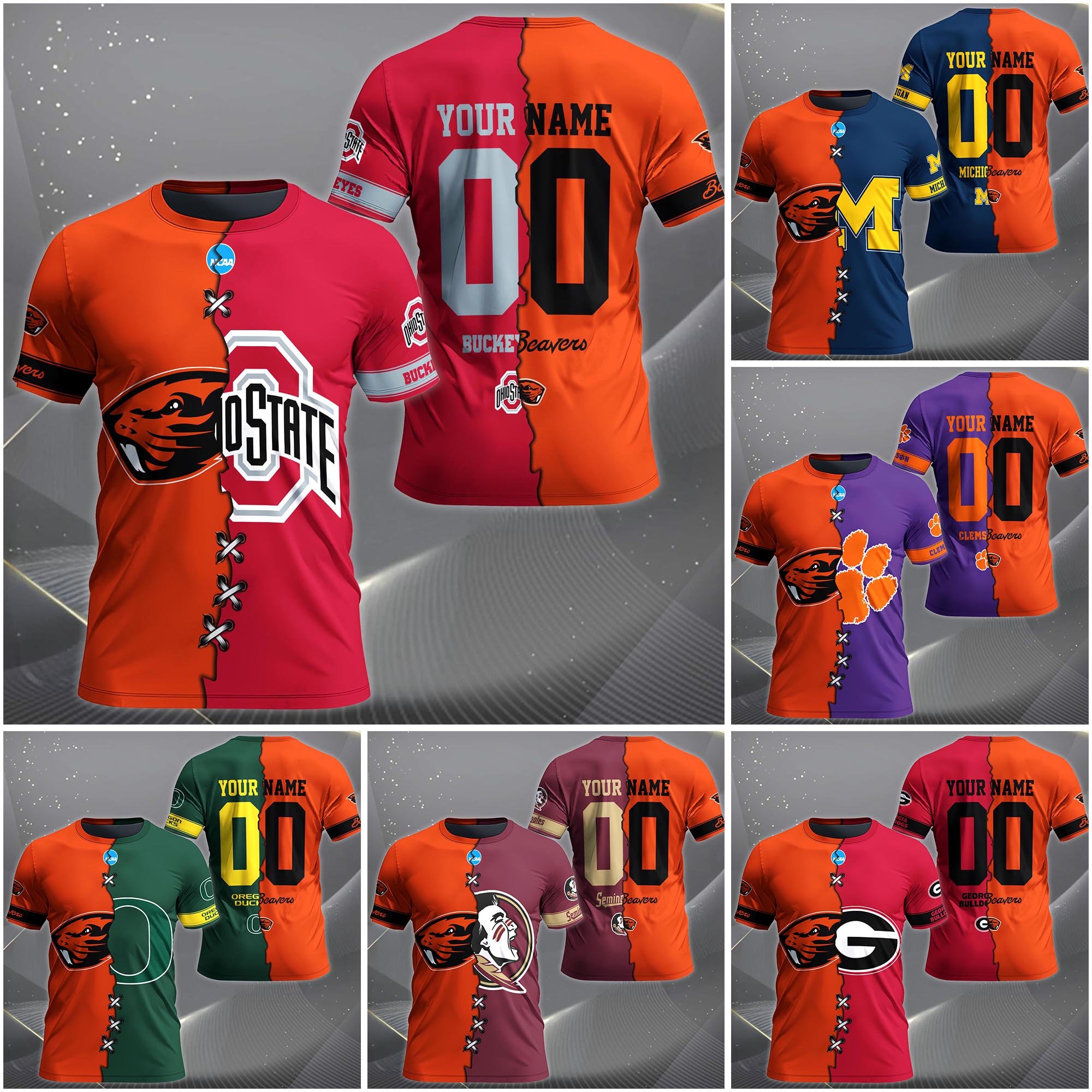 Oregon State Beavers House Divided T-Shirt Custom Name 2025 Version, Year And Team, Sport Shirts For Fan