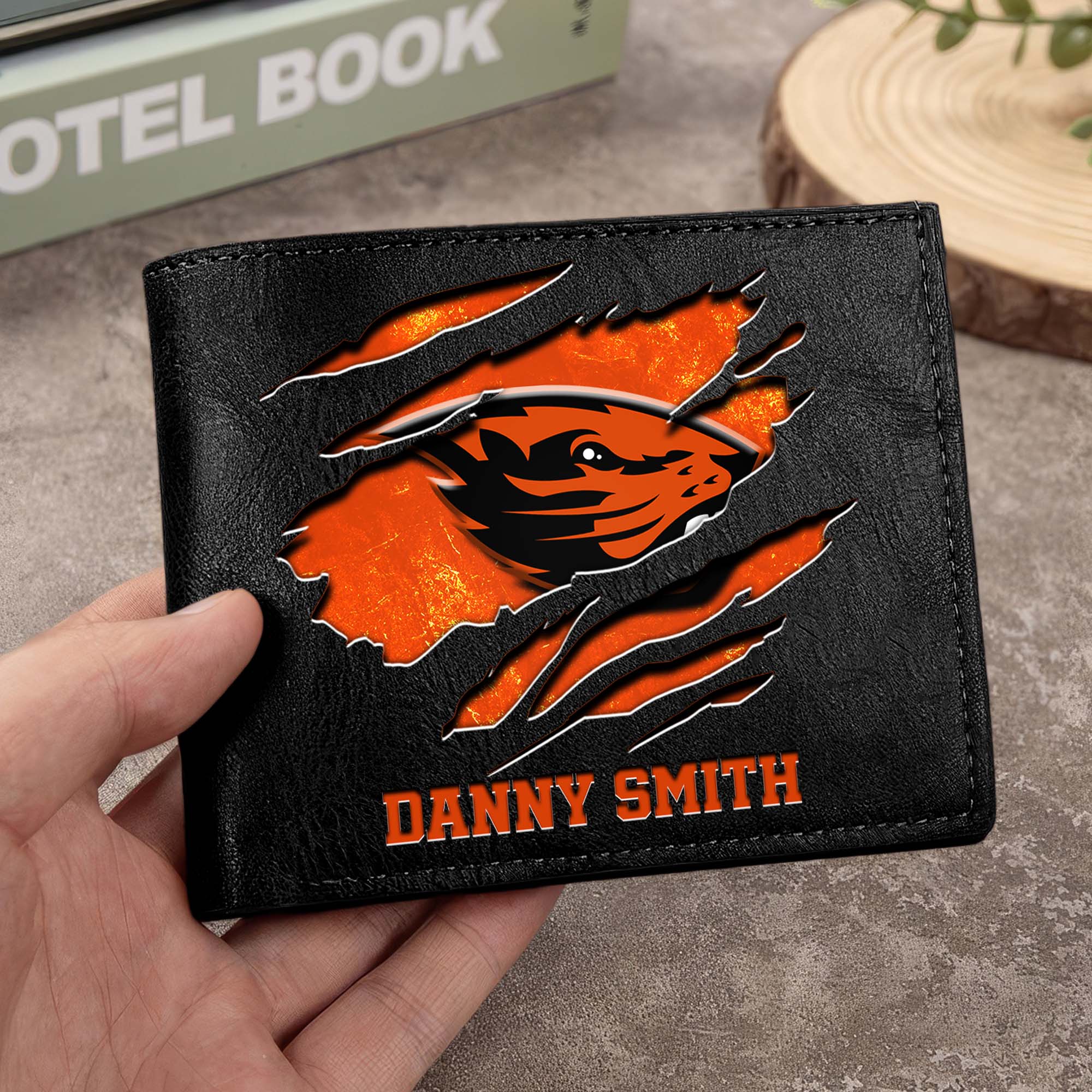 Oregon State Beavers Men Wallet Custom Your Name, Football Team Men Wallet For Fans, Gifts For Football Lovers
