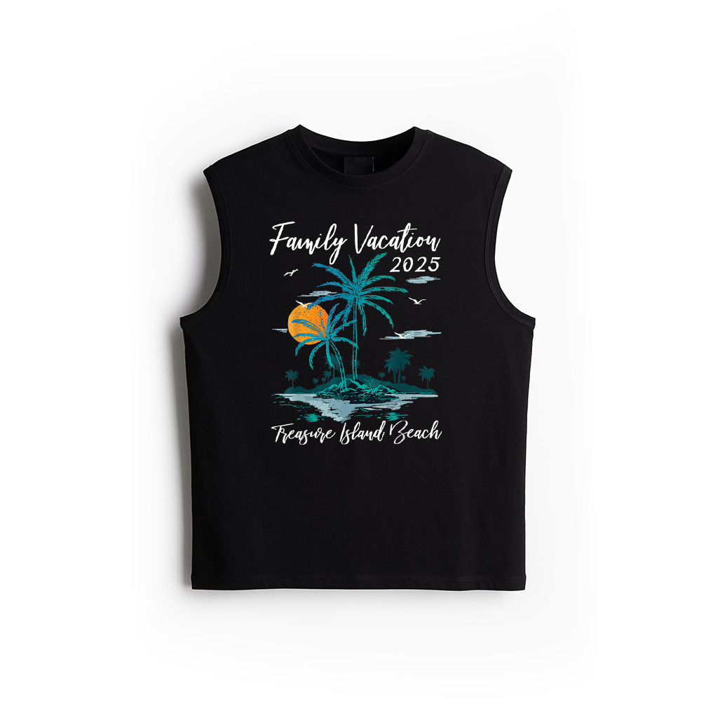 Palm Tree Family Vacation 2025 Florida Beach Treasure Island Tank Top