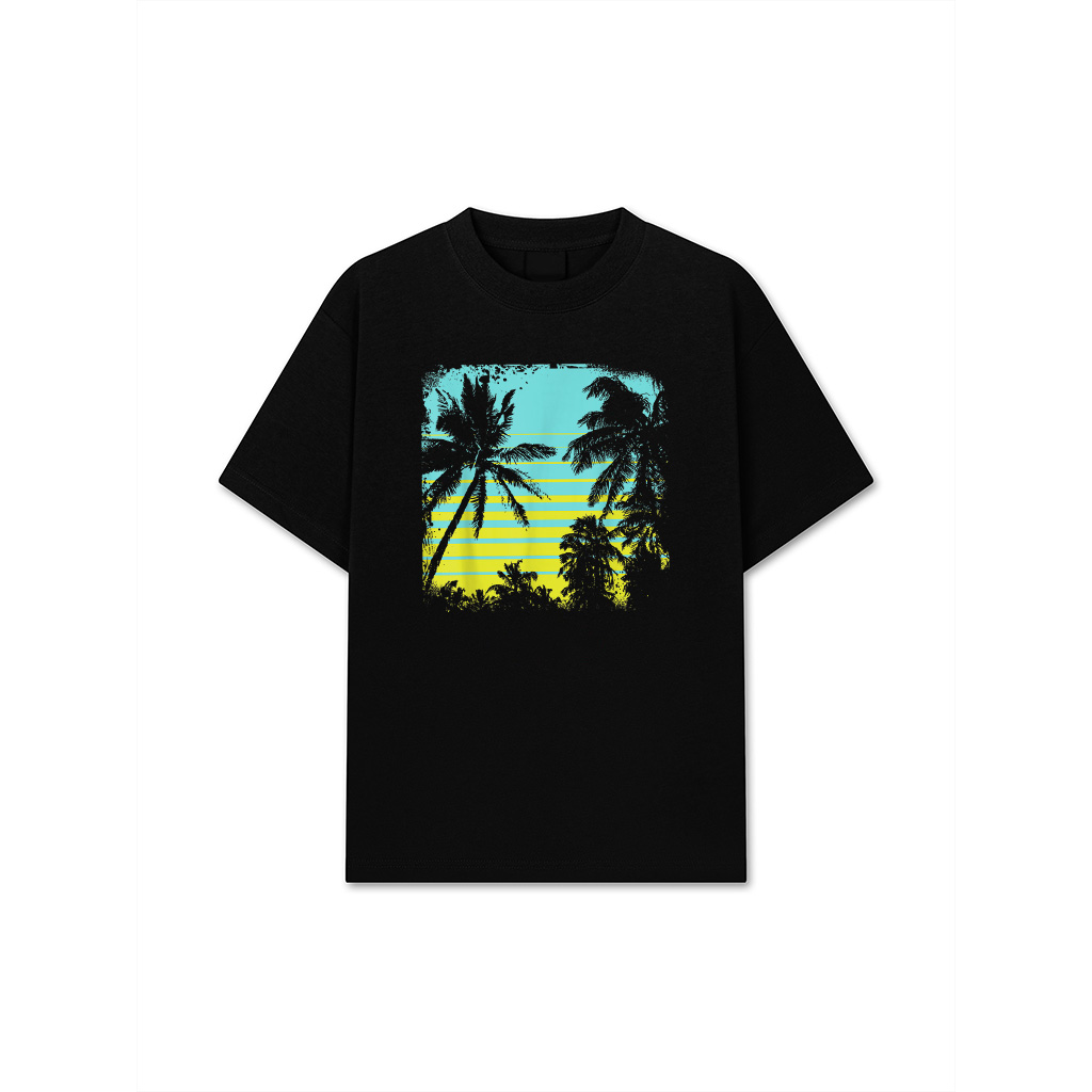 Palm Tree Silhouette Tree Design Vintage Graphic Gift T-Shirt