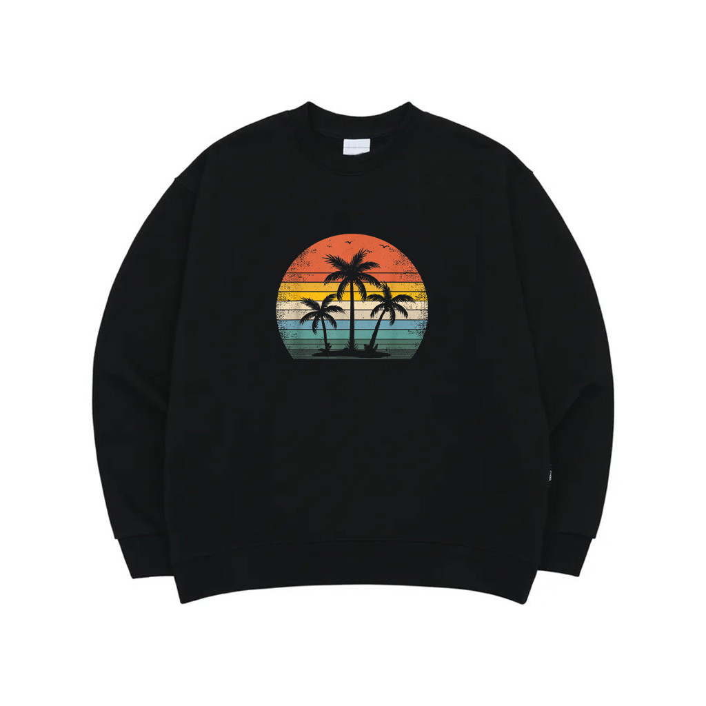 Palm Tree Vintage Retro Style Tropical Beach Sweatshirt
