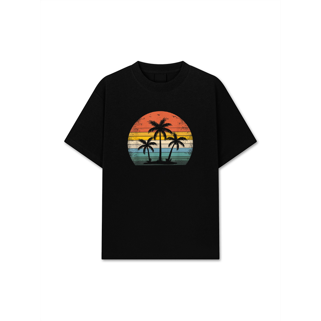 Palm Tree Vintage Retro Style Tropical Beach T-Shirt