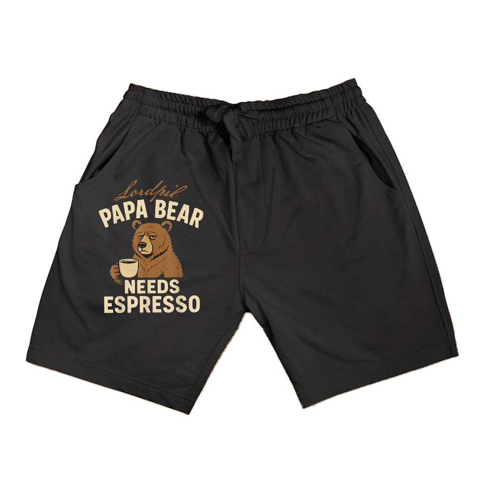 Papa Bear Needs Espresso Funny Dad Coffee, Father's Day Shorts