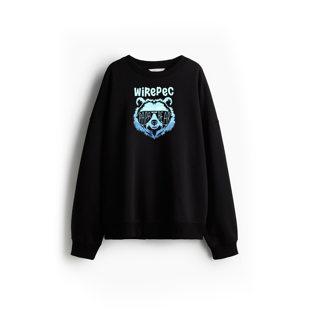 Papa Bear Vintage Graphic Grizzly Silhouette Sweatshirt