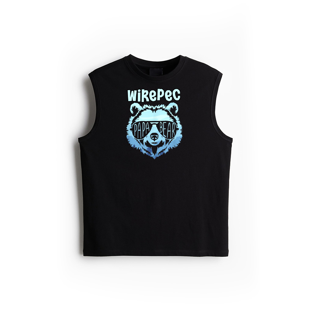 Papa Bear Vintage Graphic Grizzly Silhouette Tank Top