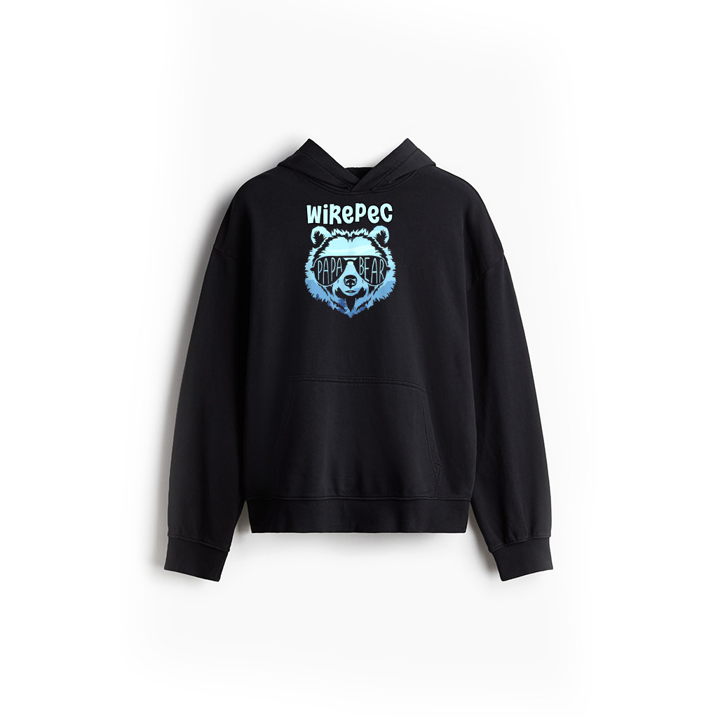 Papa Bear Vintage Graphic Grizzly Silhouette Hoodie